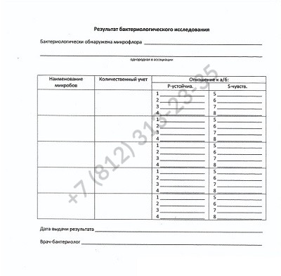 Справка анализ кала на кишечную группу образец 2023